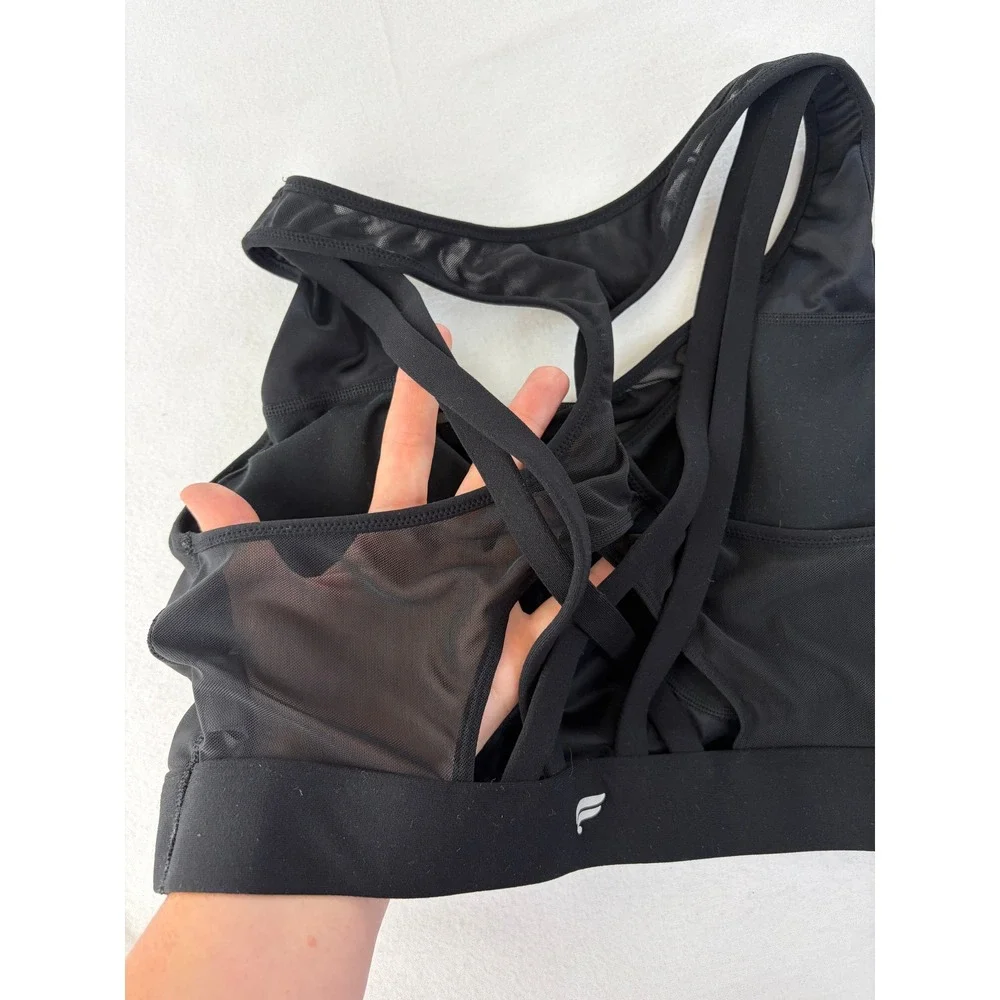 Fabletics Principal High Impact Sports Bra XXL/1X Strappy Back Activewear Black
